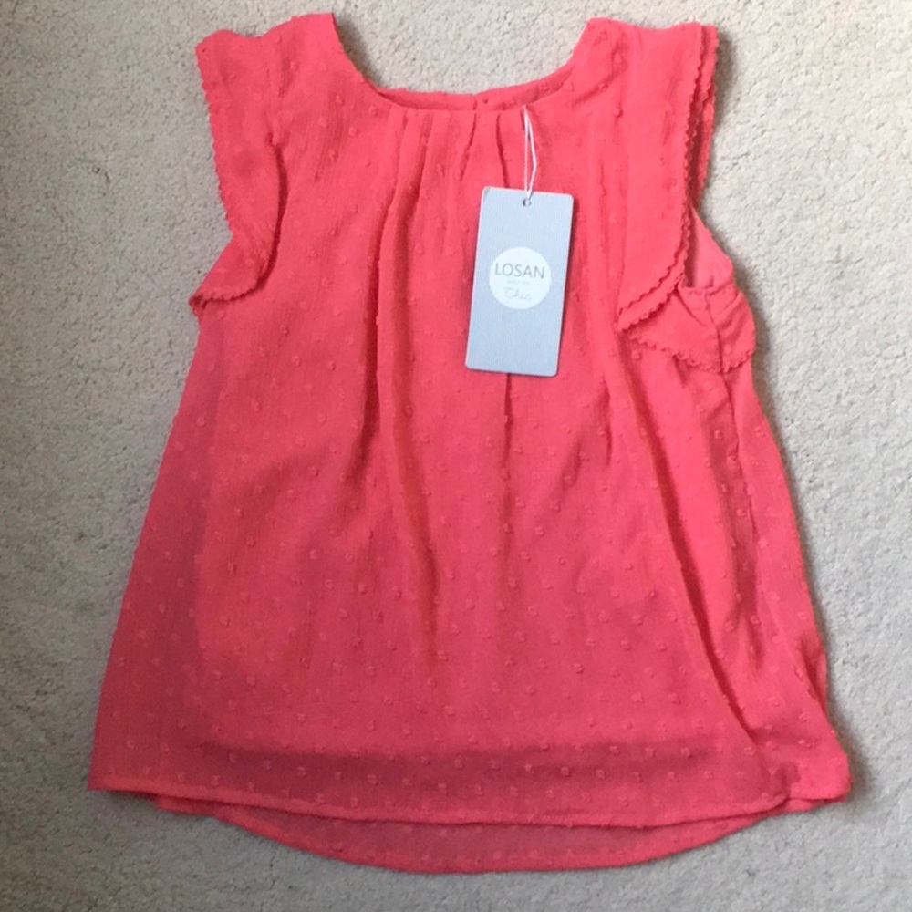 Girls Losan Chic Coral Crepe Blouse NWT 6